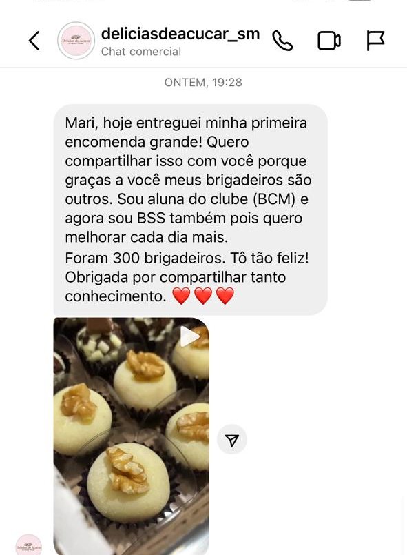 Depoimento de aluna do BSS: Delícias de Açúcar